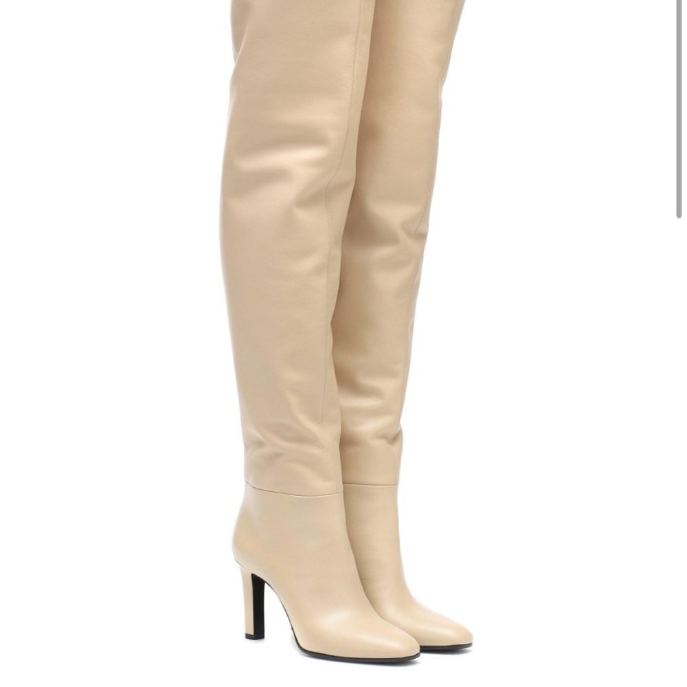 Saint Laurent Nude Heel over the Knee Boots